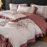 Ensemble quatre pièces en coton lyocell imprimé numériquement, style luxe léger français