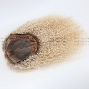 100% européen Remy bouclés topper cheveux humains topper pour les femmes mono top toupet monofilament topper bouclés cheveux humains toupet - Product Image 6