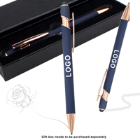 Stylo Bille Métallique Personnalisé de Marque Luxe avec Stylet, Finition Douce au Toucher, pour Promotion, Logo Imprimé