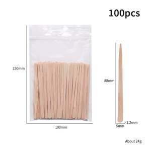 100 unidades/bolsa Espátula profesional <span class=keywords><strong>grande</strong></span> de madera para depilación, aplicador de cera para depilación corporal - Product Image 6