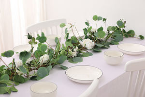 Decorazione di cerimonia nuziale Artificiale di Seta Del Faux di Foglie di Eucalipto Ghirlanda Del Fiore della Rosa <span class=keywords><strong>Runner</strong></span> - Product Image 3