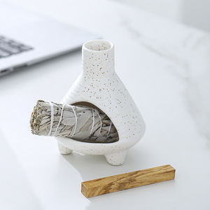 Poterie rouge vantage Palo Santo titulaire bâtons d'encens naturel bois sauge bavure bâton bougeoir prêt à expédier - Product Image 3