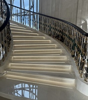 Escalier en colimaçon massif et extravagant de style européen, marbre de luxe haut de gamme, pierre naturelle pour villas et appartements