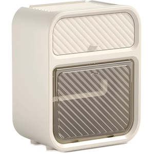 Bathroom Wall-mounted Tissue Box Plastic Tissue Holder No Drill Self <b>Adhesive</b> Plastic Tissue Box - Product Image 1