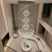 Lustre moderne de luxe en cristal K9 de grande taille pour grand salon de villa, hall d'hôtel, manoir, éclairage suspendu sur mesure pour plafond haut