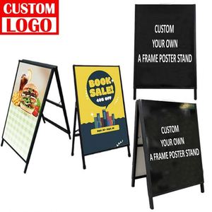 A4 Adjustable Poster Stand Iron Easel Plate Display Timber a Frame Sidewalk Sign - Product Image 1