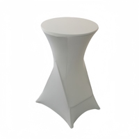Housse de table cocktail extensible en spandex 80 x 110 cm, ajustée, pour table haute, unie, lavable, pour mariage, fête, banquet