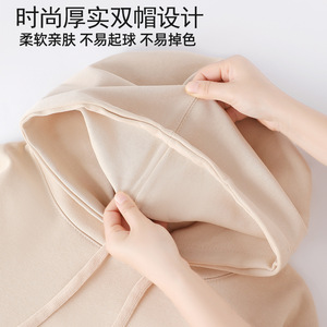 의류 제조업체 맞춤형 빅사이즈 캐주얼 스타일 320그램 솔리드 컬러 긴팔 후드티 신상품 가을/겨울 컬렉션 - Product Image 4