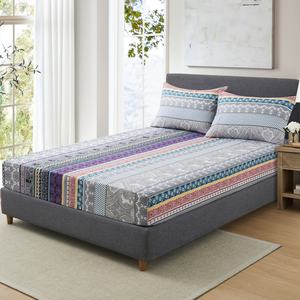 Ensemble trois pièces bohème violet, <span class=keywords><strong>imprimé</strong></span> tissé, couette de qualité, ensemble de draps en microfibre, ensemble de literie 100% polyester pour la maison - Product Image 4