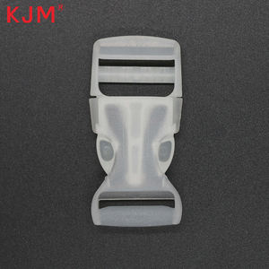 Accessoires de partie de sac d'école Kjm logo personnalisé boucle en plastique transparent pp 18mm boucle à dégagement latéral rapide blanc clair - Product Image 1