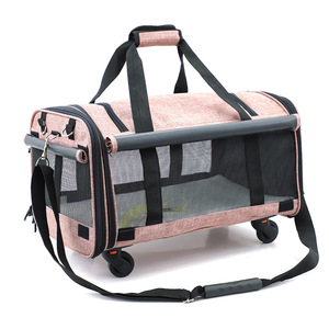 Portable Foldable <b>Pet</b> Travel <b>Carrier</b> Eco-Friendly Dog and Cat Tote Bag with Wheels and Zipper Closure for Outdoor Adventures - Product Image 4
