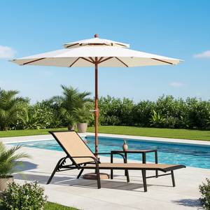 Sombrilla de Exterior de 3m con Base, Plegable, para Cafetería, <span class=keywords><strong>Playa</strong></span>, Terraza, con Columna Central, Mueble <span class=keywords><strong>Comercial</strong></span> - Product Image 4