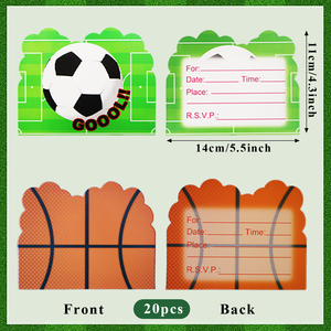 Invitations créatives <span class=keywords><strong>de</strong></span> cartes <span class=keywords><strong>de</strong></span> jeu <span class=keywords><strong>de</strong></span> basket-ball <span class=keywords><strong>de</strong></span> football 10 pièces Notes <span class=keywords><strong>d</strong></span>'école mignonnes pour l'anniversaire des enfants Saint Valentin Nouvel An Noël - Product Image 3