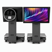 Sistema de Báscula POS Profesional Dual de 15.6 Pulgadas, Intel i5, 8GB, 128GB, Windows, Android, Báscula Inteligente con Impresora Integrada de 58mm