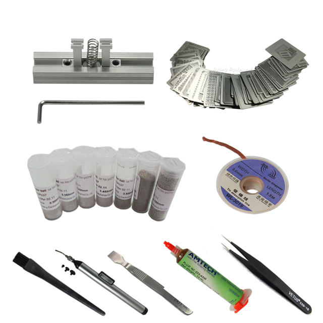 Free Shipping BGA Reballing Kit Directly Heat Stencils Universal Solder Paste Balls Station for Rework Repair