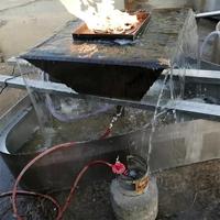 Bol à feu en acier noir mat personnalisé en usine pour piscine, alimenté au gaz naturel