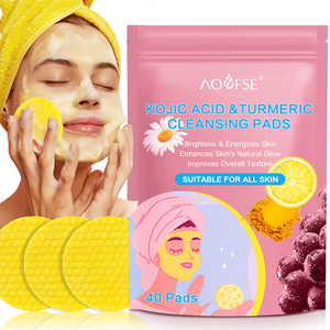 Private Label Face <strong>Turmeric</strong> Cleansing Exfoliating <strong>Pad</strong> Dark Spots Skin Brightens Kojic Acid <strong>Turmeric</strong> Cleansing <strong>Pads</strong> - Product Image 1