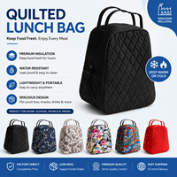 Sac à déjeuner isotherme en coton matelassé pour femmes, sac isotherme de grande capacité, boîte de rangement alimentaire portable, pour le travail, les voyages, OEM