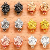 Accessoires de bijoux DIY : Fermoirs magnétiques en alliage électroplaqué en forme de rose pour bracelets, colliers, écharpes et cravates en soie
