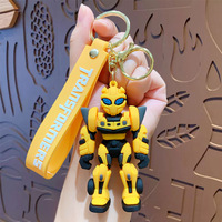 Tas transformer berbentuk kartun ramah lingkungan desain baru aksesori Gantungan Kunci plastik karabiner pesona untuk dekorasi anak-anak