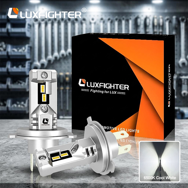 LUXFIGHTER Q12 Mini Model H1 H4 H7 H11 H13 6000k 9004 Projector Head Lights C6 M8 F10 F30 LED Headlights Bulbs