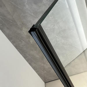 Kit de <span class=keywords><strong>Mampara</strong></span> de <span class=keywords><strong>Ducha</strong></span> Corredera de Vidrio Doble de 8-10 mm, Acabado Negro Mate, Dorado, Latón Satinado, Acero Inoxidable, Marca BEJOY - Product Image 3