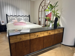 Aparador de Gran Capacidad de Estilo Moderno de Mediados de Siglo para Sala de Estar, Mueble de Almacenamiento Lateral de Madera Sólida para el Hogar - Product Image 6