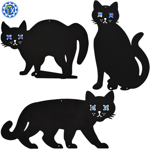 Insert en métal creux en forme de silhouette de chat noir pour jardin, décoration de jardin d'extérieur pour Halloween, carte d'insertion pour effrayer les chats - Product Image 3