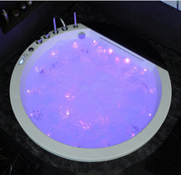 Baignoires rondes modernes portables pour intérieur, très vendues, avec coussins en PU doux, cascade et lumières LED, jacuzzi