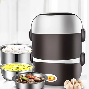Portable Food Storage Box <b>Rice</b> <b>Cooker</b> Food Heating Container <b>Stainless</b> <b>Steel</b> Home and Office Electric Heating Lunch Boxes - Product Image 4