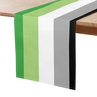 Chemin de table en polyester imprimé personnalisé Aromantic, motif arc-en-ciel gay, pour ornement de réunion décontractée et présentation de table pour occasions spéciales