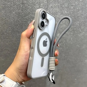 Funda Magnética Transparente de Lujo con Cordón para iPhone 17 16 15 14 13 Pro Max, Carcasa Protectora Antigolpes con Correa de Muñeca - Product Image 2
