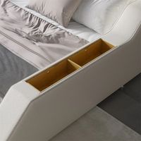 Lit intelligent moderne en cuir de haute qualité, très vendu, avec armoire de rangement mobile en bois massif et dossier réglable confortable