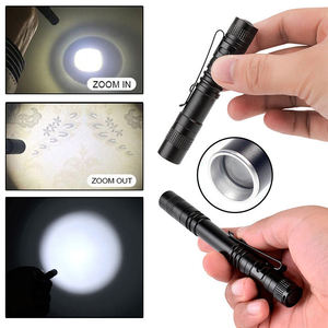 सुपर उज्ज्वल मिनी एलईडी टॉर्च 3A बैटरी निविड़ अंधकार पॉकेट पेन लाइट Zoomable मशाल रोशनी - Product Image 2