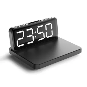 Top Ranking Products 2021 LED Digital Snooze Design alarm clock wireless charger 15W Fast Charge Desktop Station