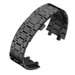 Hot Sale Folding Clasp Premium Stainless Steel Metal Watch Strap For Apple Watch Band