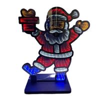 Bonhomme de neige de Noël 3D avec éclairage LED en acrylique, alimenté par piles, indice de protection IP66, 248 lumières LED, miroir infini, décoration d'intérieur