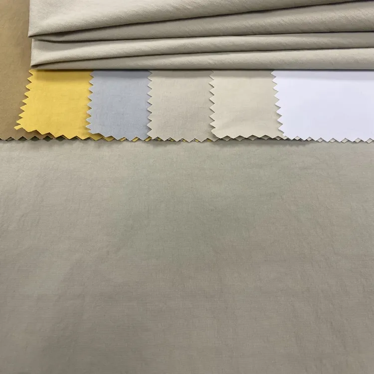 Großhandel Custom Design Atmungsaktive und anti statische gewebte Nylon Baumwolle Solid Dyed Stoffe für Kleid