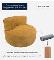 Canapé individuel moderne et écologique en tissu compressé, rembourré en éponge, avec dossier incurvé, pour salon, appartement, hôtel