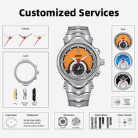 Montre personnalisée MOQ 50PCS PIN TIME PT107 Unisexe Minimaliste Vintage Rétro Unique Y2K Carrée en acier inoxydable Étanche Quartz Montres pour hommes