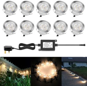 45mm Led Decking Lights Kitchen Plinth Lights kit <span class=keywords><strong>di</strong></span> illuminazione per ponte impermeabile IP67 a bassa tensione per esterni confezione da 10 - Product Image 2