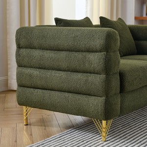Oversized Two-Seater Chesterfield Velvet Modular Eco-Friendly Sofa Set with Deep <b>Seating</b> for Living Room and Bedroom - Product Image 6