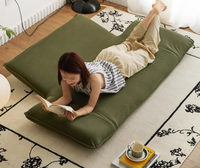 Canapé convertible moderne en cuir synthétique deux places avec mousse à mémoire de forme, pliable, hauteur réglable, fauteuil-lit inclinable pour petits espaces