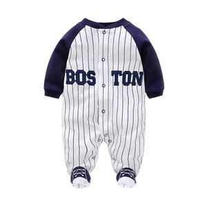 Ropa para Recién Nacidos, Moda Infantil, 100% Algodón, Estilo Béisbol, Mameluco para Bebé - Product Image 3