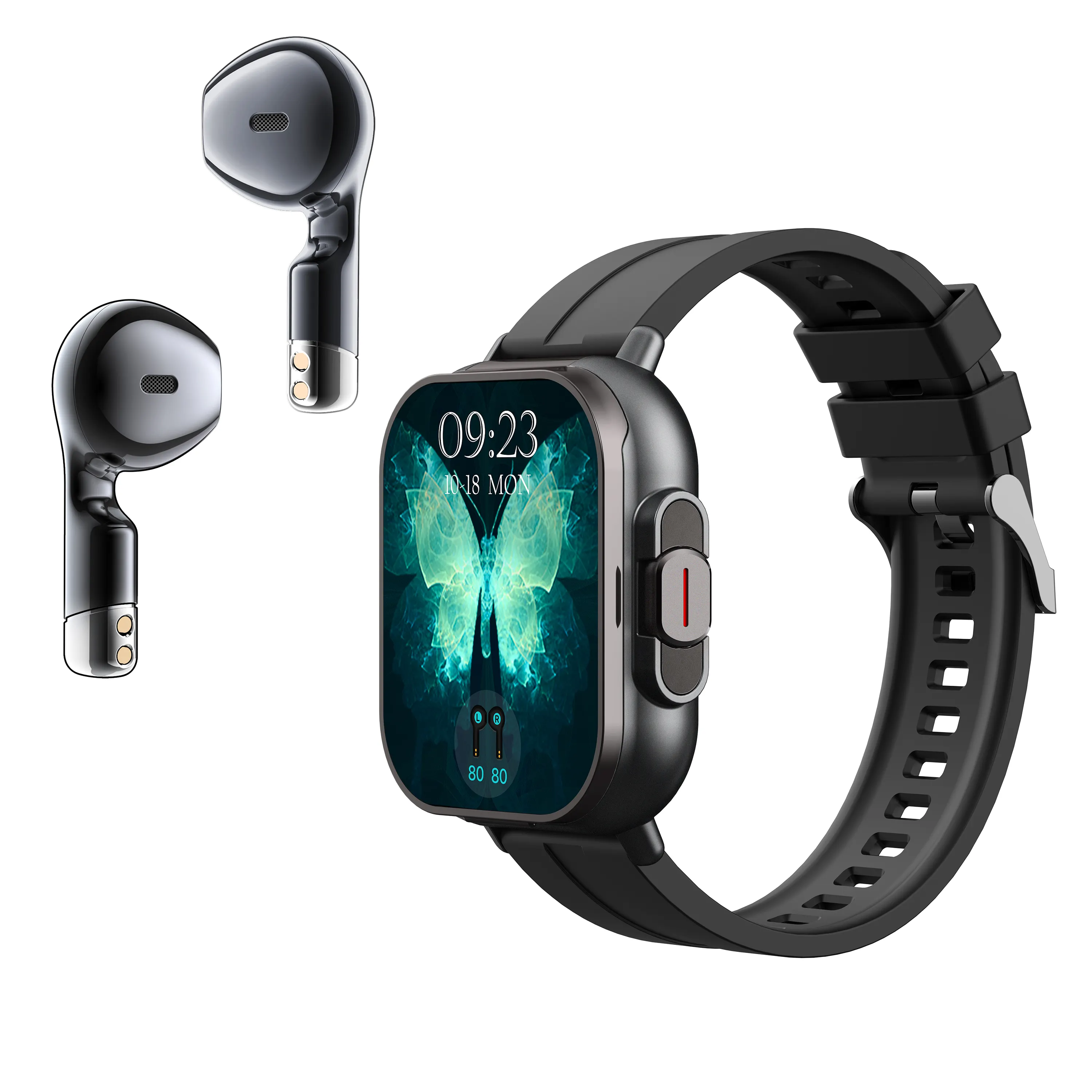 Pgrety 2024 Relógio inteligente 2 em 1 e fones de ouvido smartwatch NFC de alta qualidade com fones de ouvido