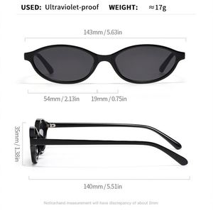 Lunettes de soleil œil-de-chat ovales noires en plastique avec logo personnalisé, protection UV400, pour femme, collection 2025 - Product Image 6