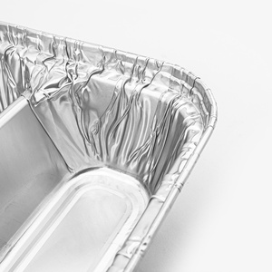 Nhiệm vụ nặng nề lớn có kích thước 32*26cm 3 compartmentalized sâu dùng một lần Takeaway bao bì thực phẩm Aluminum <span class=keywords><strong>foil</strong></span> container với nắp - Product Image 3