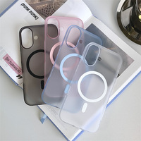 Coque de téléphone givrée couleur macaron avec protection d'appareil photo et chargement magnétique pour iPhone 17 16 15 14 13 12 Pro Max Plus