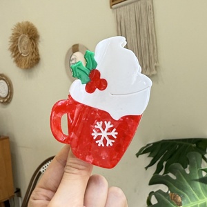 Creative Cartoon Snowflake Hair Claw Clip Cute Snowman Acetate Shark Clip for Christmas Series Hair Styling - Product Image 2