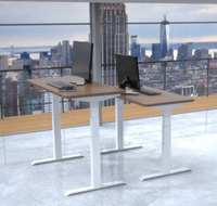 Bureau de travail électrique rétractable moderne, hauteur réglable, 2 moteurs, certifié BIFMA, design modulaire extensible, métal